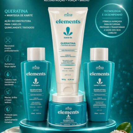 Kit de Tratamento Capilar Mirra Elements Queratina + Manteiga de Karité